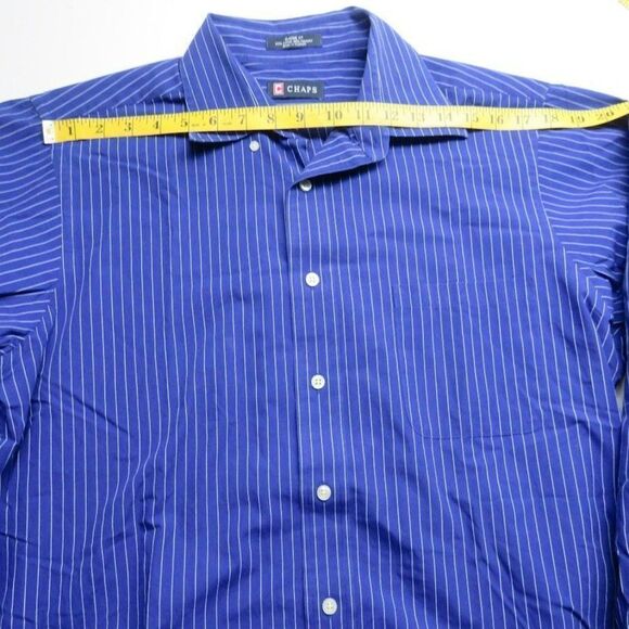 Chaps Button Up Shirt Men's Size16 34/35 Wrinkle Free Classic Fit Long Sleeve - Picture 5 of 8